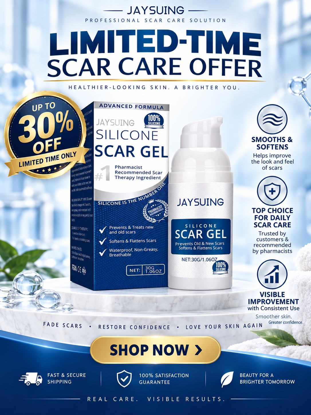 ✨ Advanced Silicone Scar Gel | Smooth & Soften Scars.-OKL