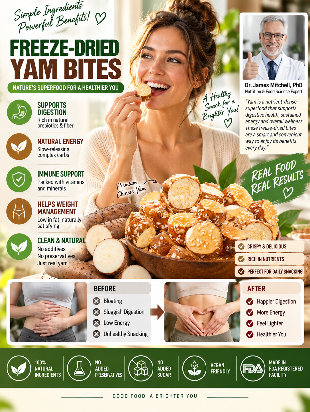 Premium Freeze-Dried Yam Superfood Bites 🌿.-OKL