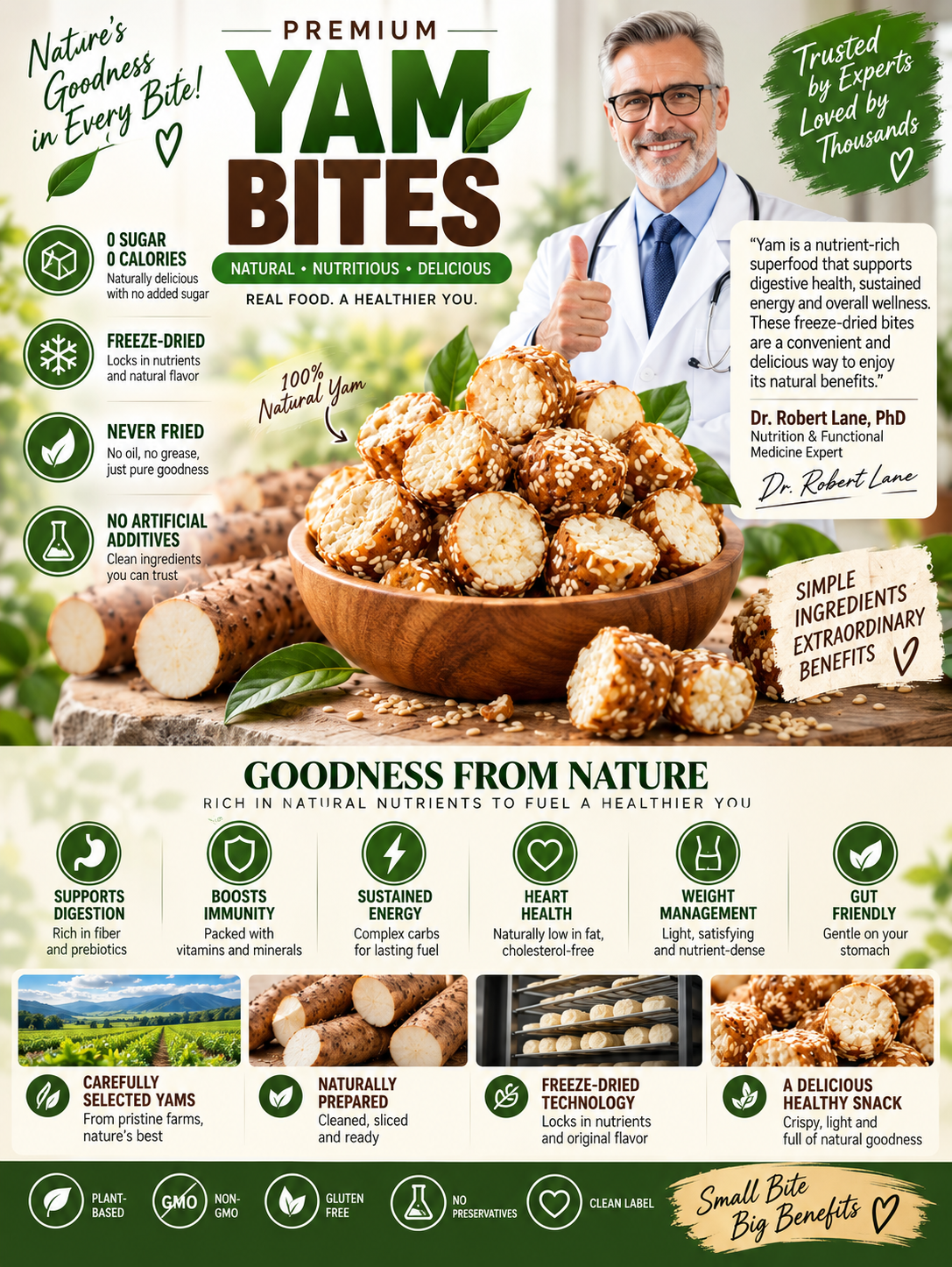 Premium Freeze-Dried Yam Superfood Bites 🌿.-OKL
