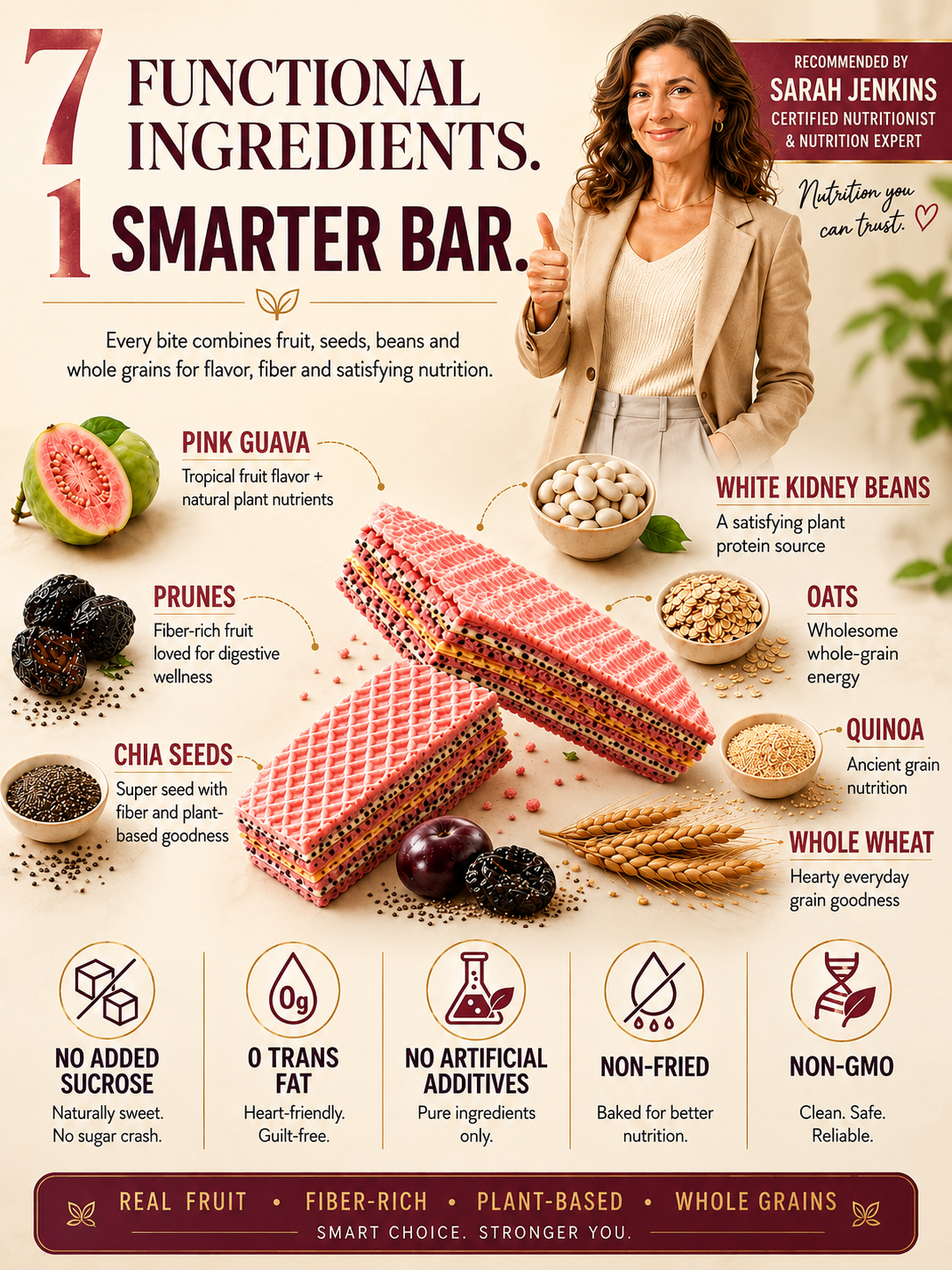 3-Superfood Protein Bars 🍑🌿 | Prune, Guava & Chia.-OKL