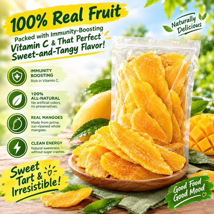 🎁 [BUY 1 GET 1 FREE] Premium Thick-Cut Dried Mango Slices — Clean Nutrition, High Fiber & Vitamin C (Generous Family-Size Pack) 🥭 LGZ